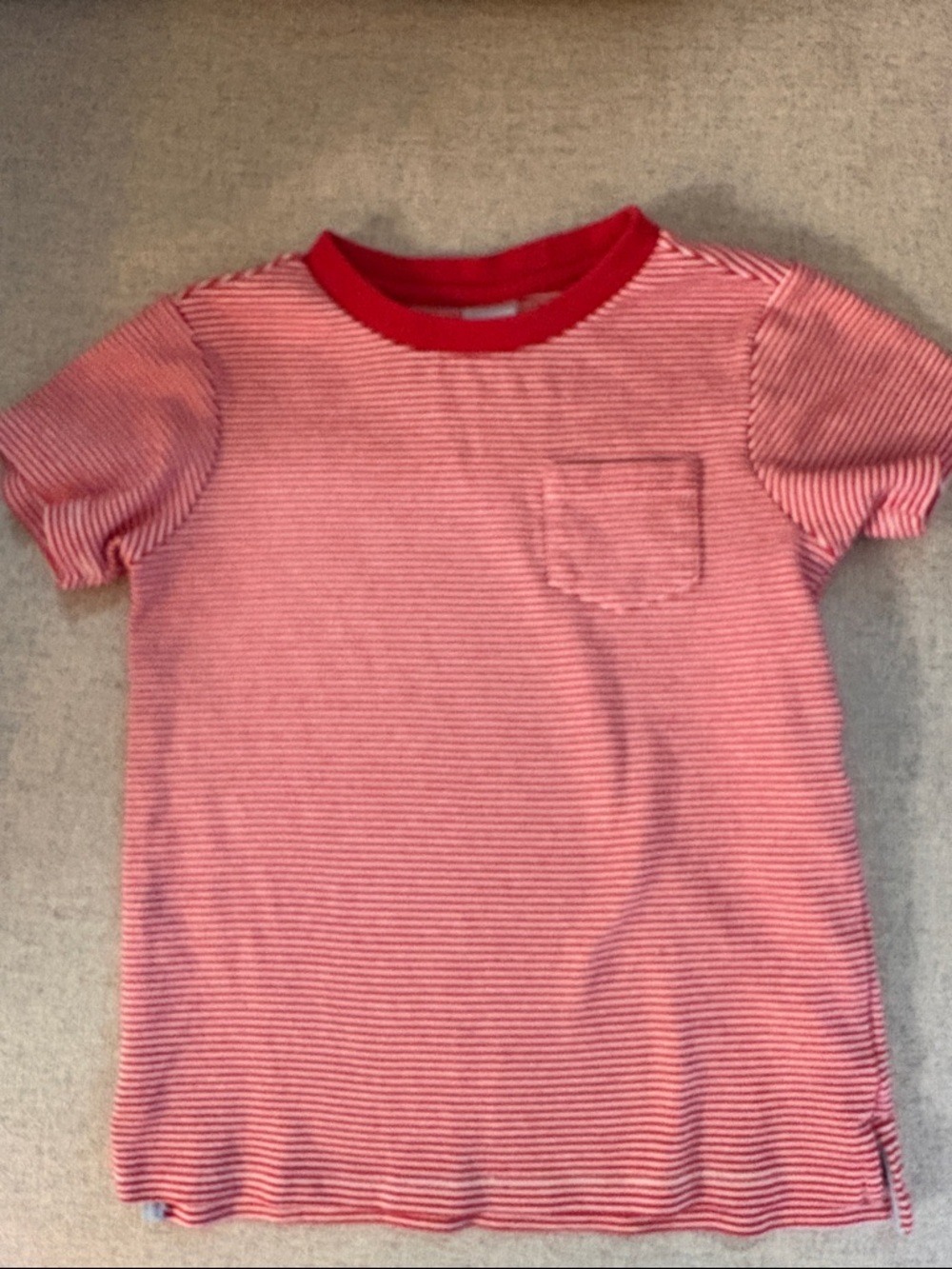 Edgehill collection Kids' Red Striped Short-Sleeve Pocket Tee 5T slim fit